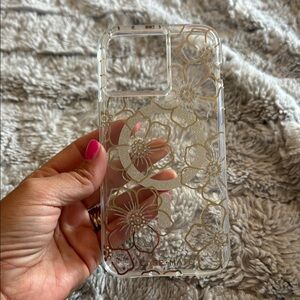 Case-Mate Clear Phone Case with Gold Floral Design iPhone 15 pro max case